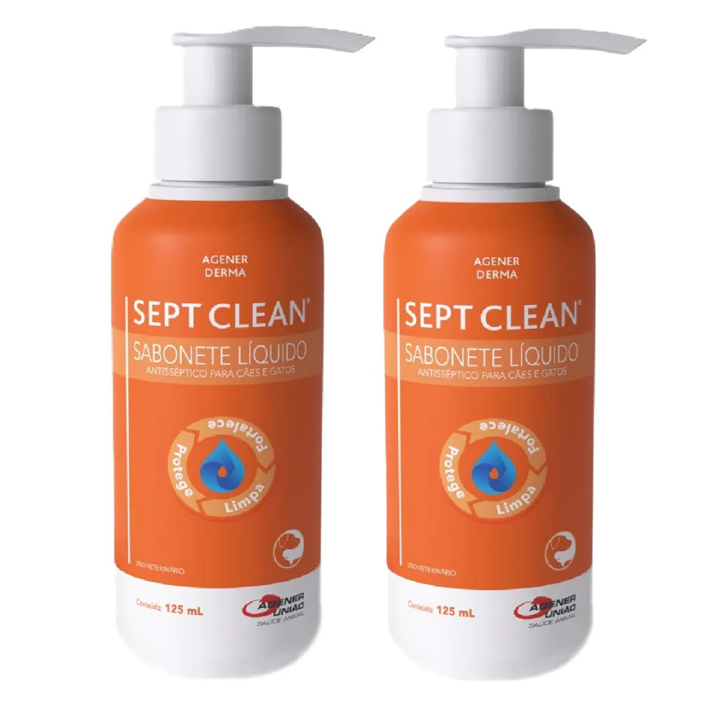 Kit 2 Antisséptico Agener União Dr. Clean Sept Clean - 125 mL - Pets
