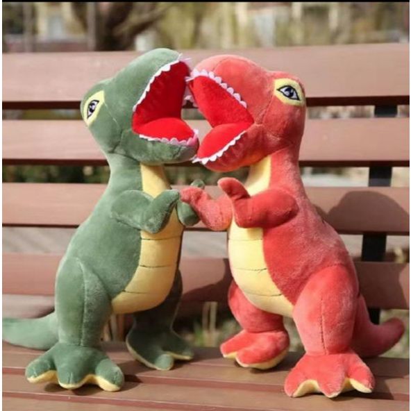 Pelúcia Dinossauro T-Rex Fofo 30cm - Brinquedo Macio Infantil e Adulto - Verde, Azul, Vermelho