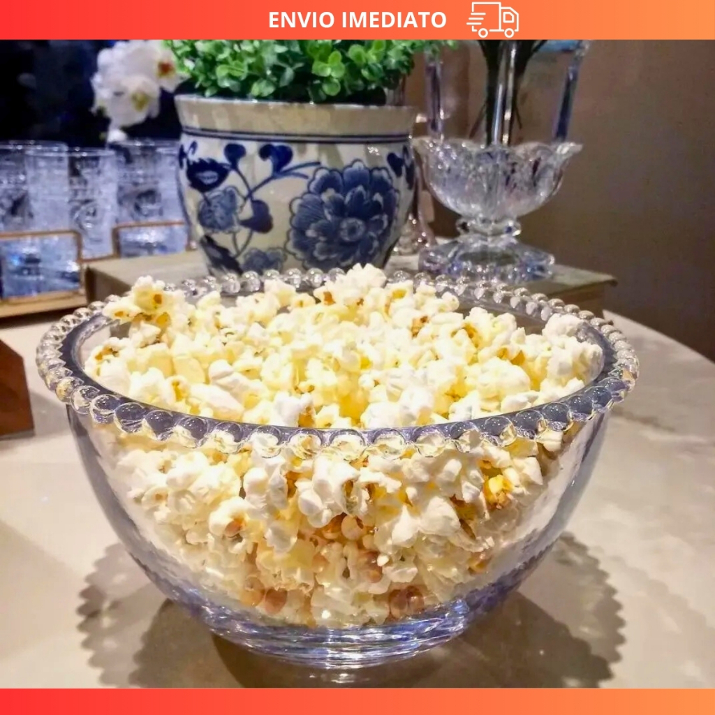 Saladeira Bowl de Cristal Pearl Bolinhas Transparente Wolff