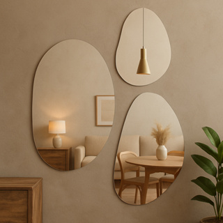 Kit Combo 3 Espelhos Pelo Preço de 1 Espelgo Orgânico Composição Mosaico Decoração Compre 1 Leve 3 em Oferta na Shopee