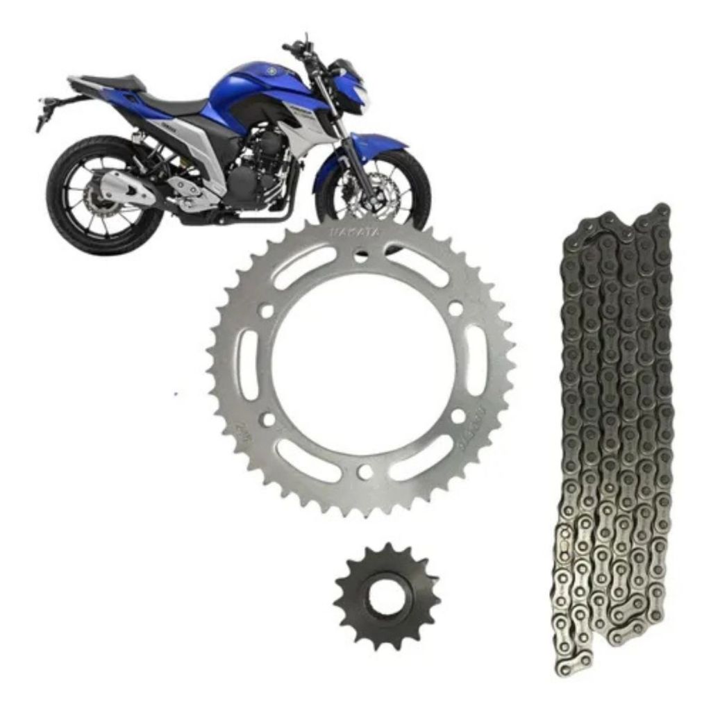 Kit Relação C/ Rententor Corrente Coroa Fazer 250 2005 Á 2017 - Spare Parts and Accessories for Vehicles