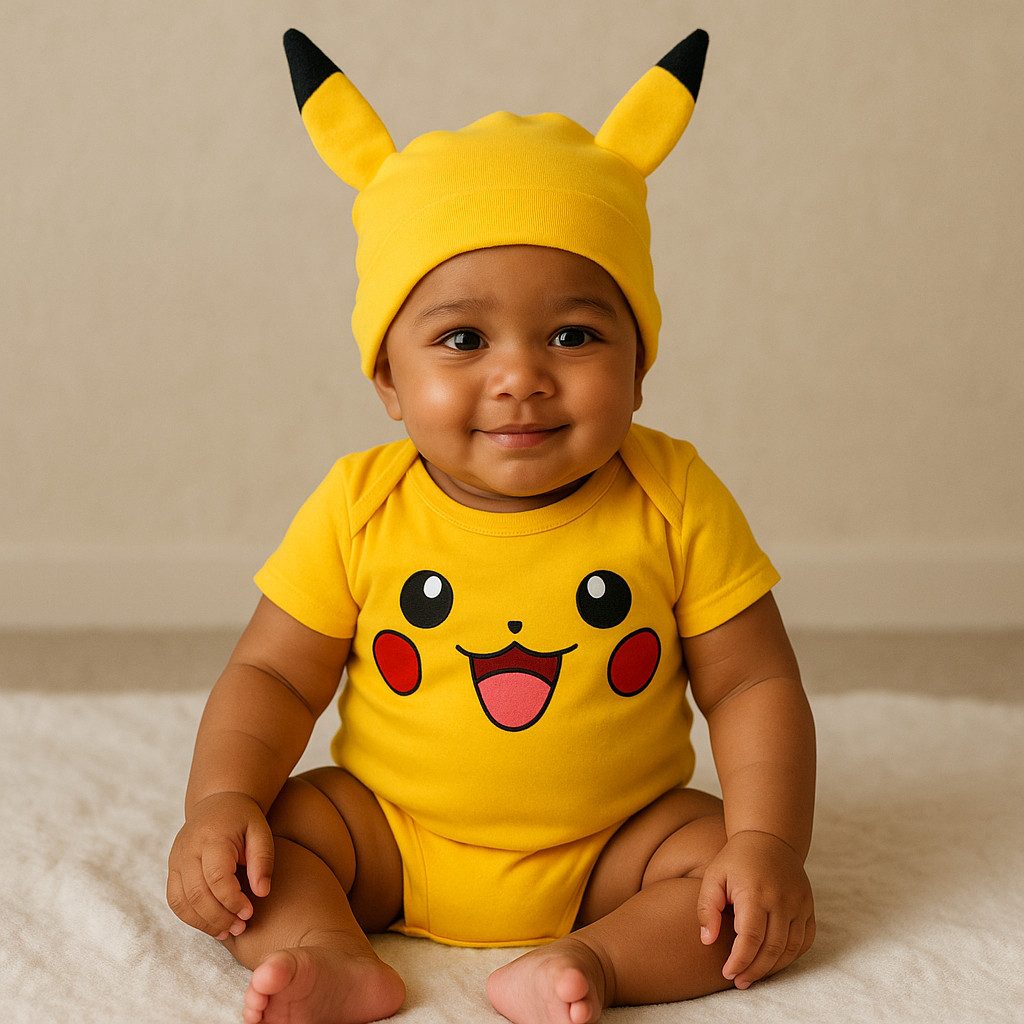 Body Bebê Infantil Mêsversário Temático Pikachu Super Confortável Linha Premium em Oferta na Shopee