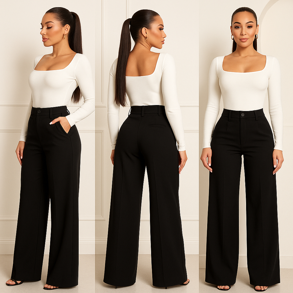 Calça Pantalona Alfaiataria Premium Wide Leg em Oferta na Shopee