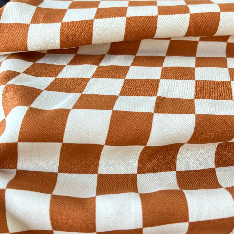 TECIDO SARJINHA CRIDELIA VISCOSE QUADRICULADO (10019) LARG 1,65