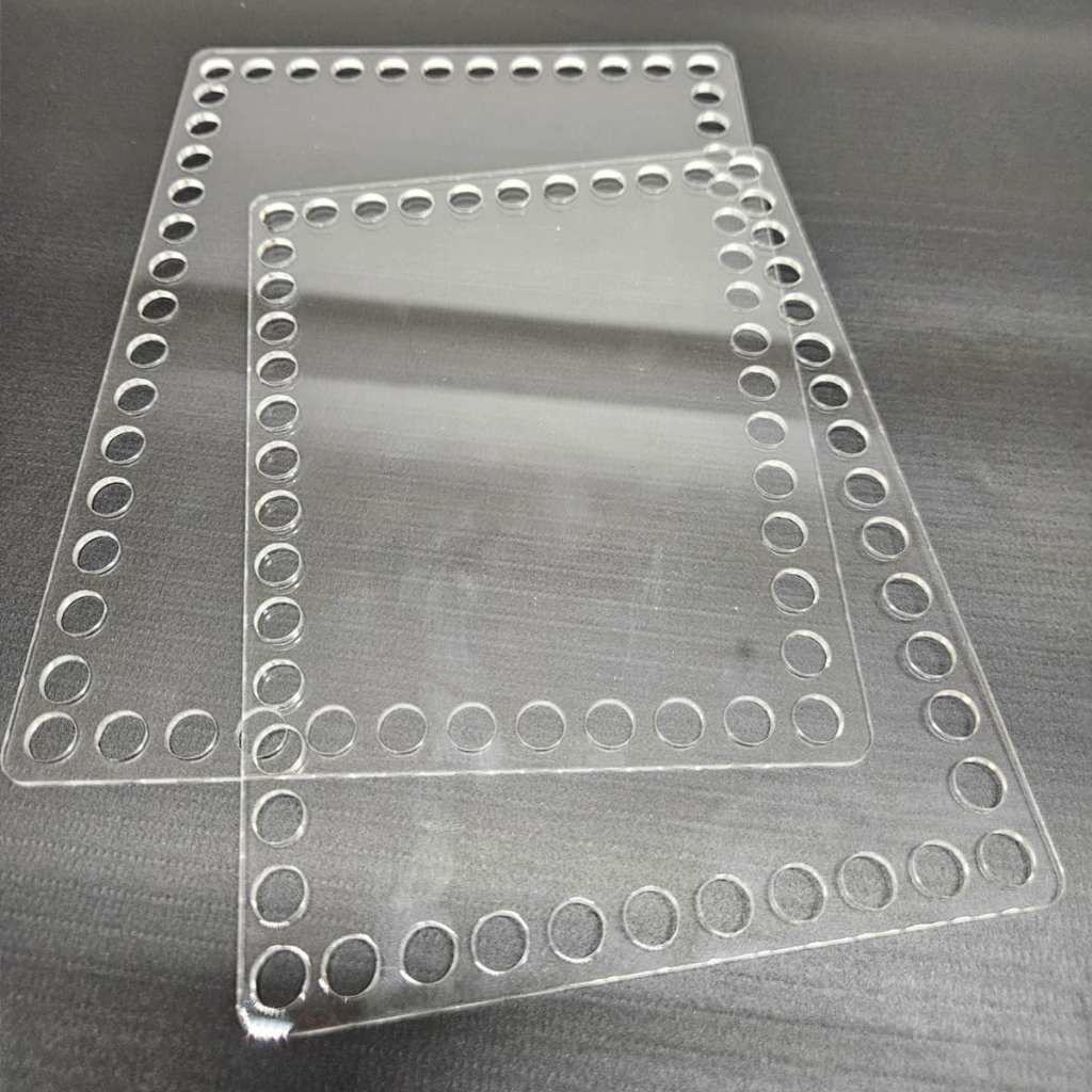 Base Crochê Acrílico Retangular Transparente P/ Cestos Fio de Malha Artesanato Estrutura Rígida P/ Caixa em Oferta na Shopee