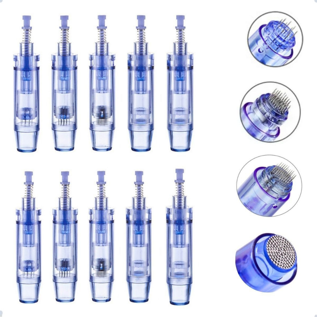 Kit 10 Cartuchos Dermapen 12, 36, 42 e NANO Microagulhamento Caneta Dermapen Dr Pen N2 MyM M7 M5 A6
