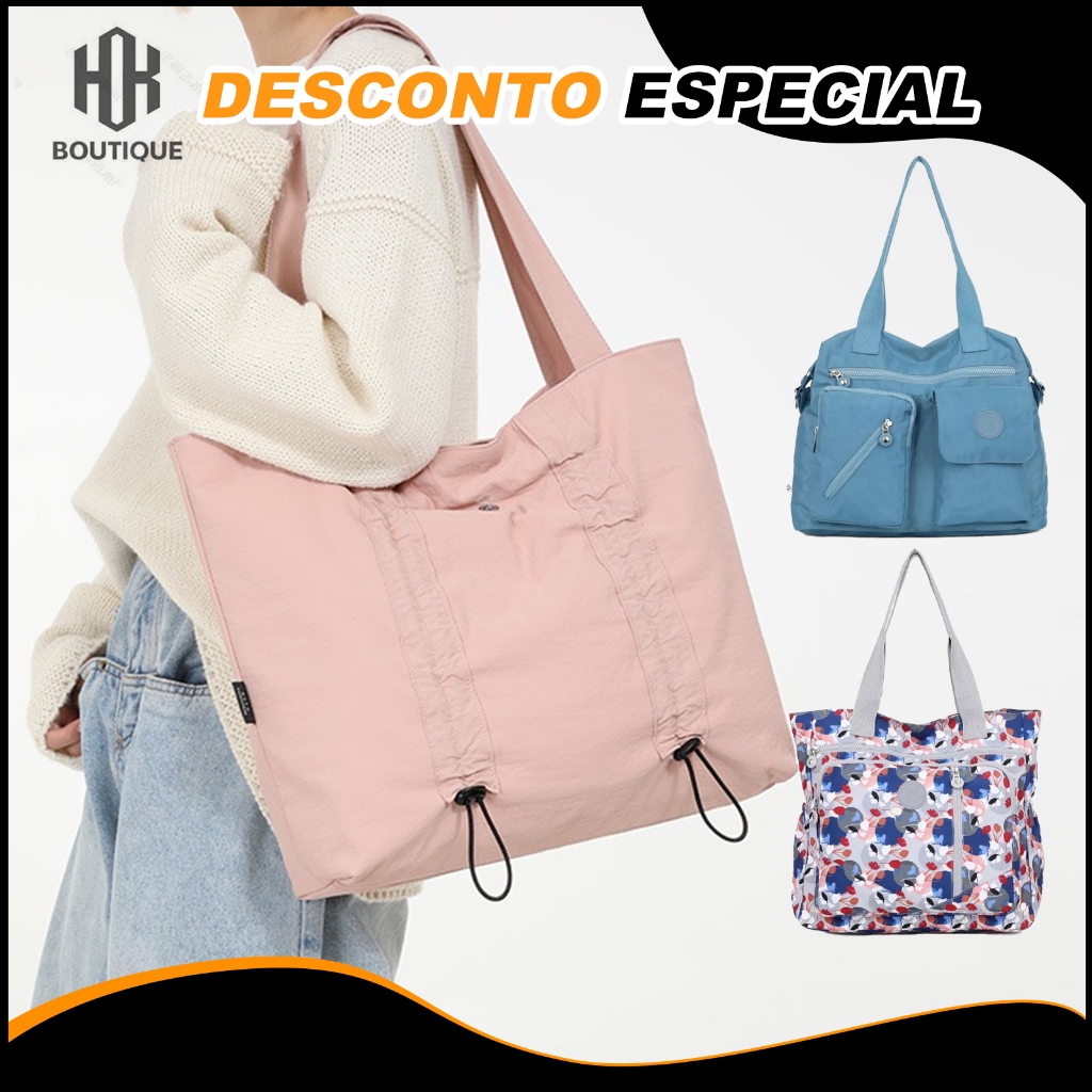 Bolsa feminina ombro saco impermeável  Nylon uso Escolar Faculdade em Oferta na Shopee