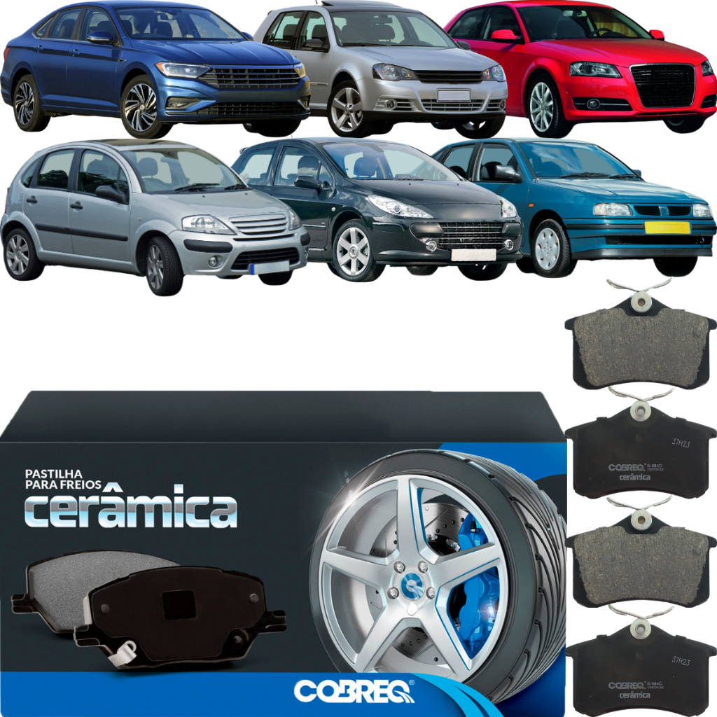 Pastilha Freio Traseira Cerâmica Cobreq A3 C3 307 Golf Jetta