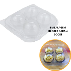 Kit 10~50 Embalagem para 4 Doces Brigadeiro BISTER P/ 4 DOCES Yinpack (CHOCO)