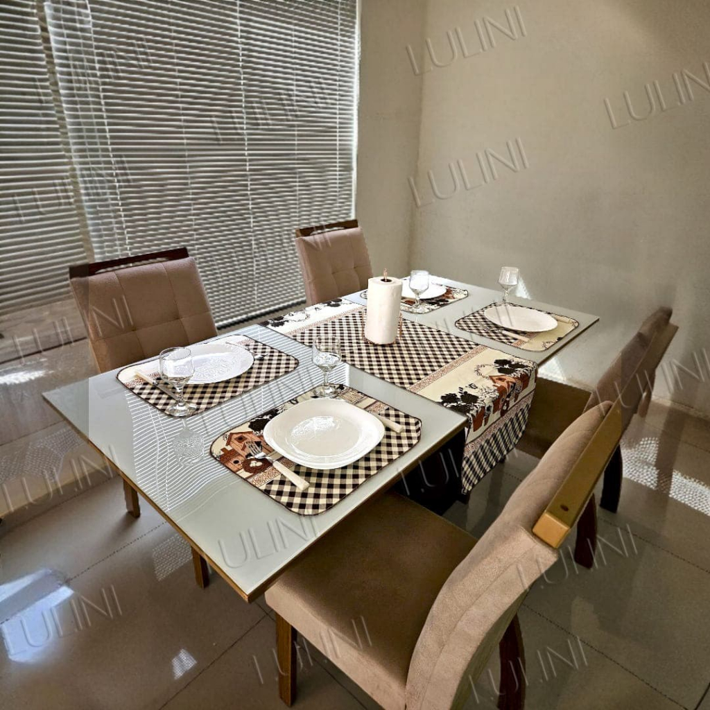 Kit Jogo Americano Caminho De Mesa 5 Peças Decoração  Praticidade Na Mesa em Oferta na Shopee