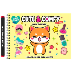 Cute & Comfy Super Special Edição 1 Livro de Colorir Adulto - Dia de Skin Care - Espiral com Caneta