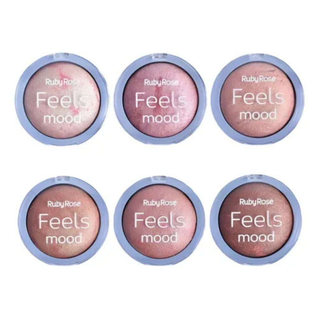 Blush Marble Feels Mood Cintlilante Glow Ruby Rose HB-6117 Pó Bronzeador e Iluminador