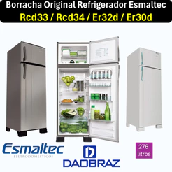 Jogo de Borrachas/Gaxetas Para Esmaltec Rcd33 Rcd34 Er32d Er30d Geladeira Refrigerador da Porta