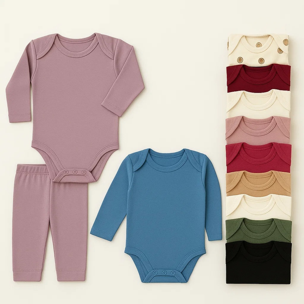 Conjunto Body e Calça Bebê Manga Longa Calça Pagão Menino e Menina Sortido