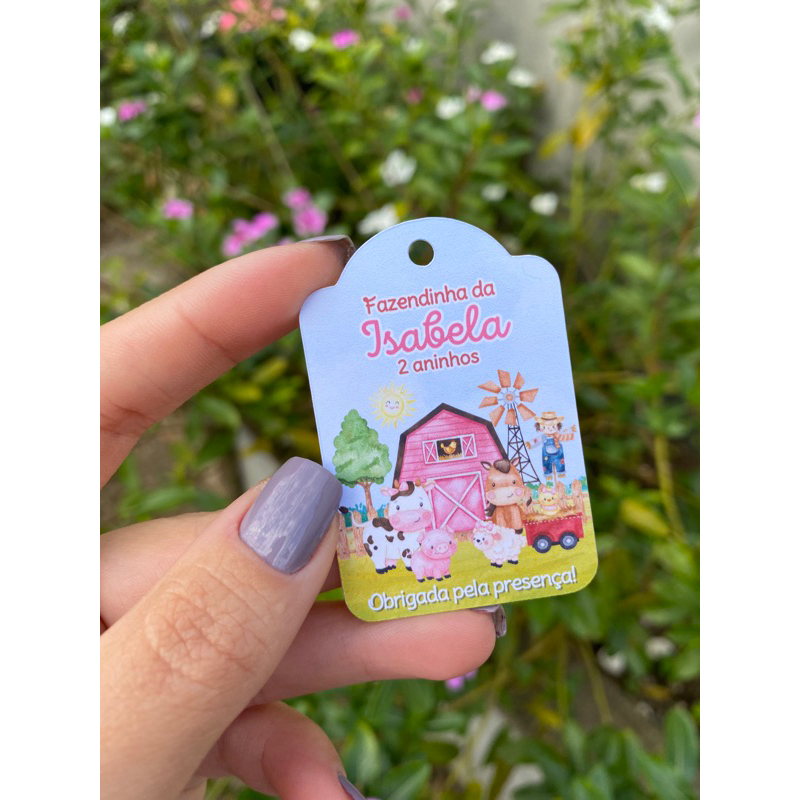 Tag Personalizada Fazendinha Menina em Oferta na Shopee