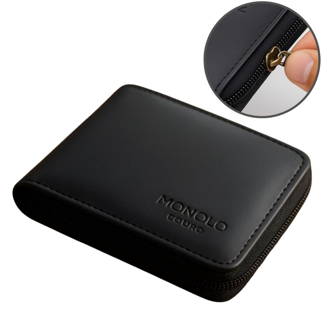 Carteira Masculina de Couro Legítimo Grande Ziper externo Completa grande executiva porta documentos em Oferta na Shopee