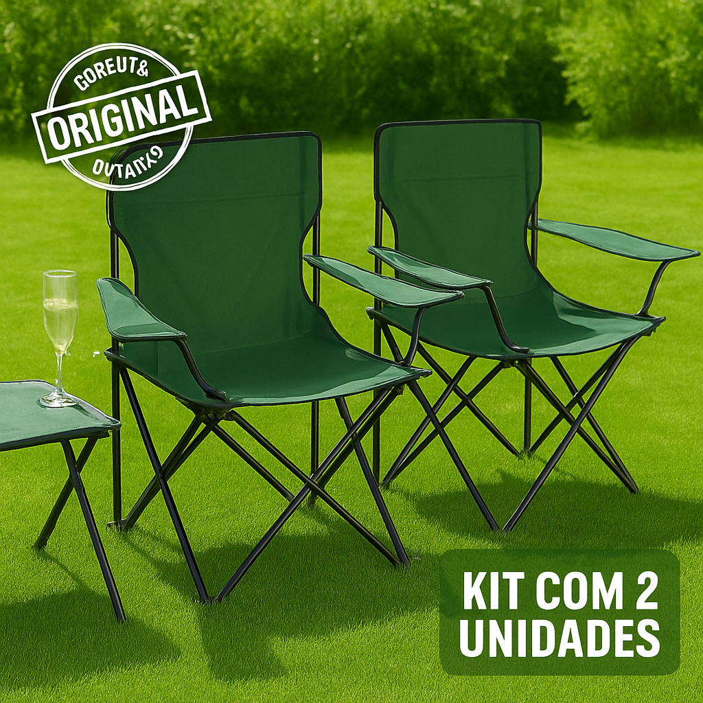 Kit 2 Cadeiras Dobráveis Pesca Acampamento Praia Resistente C/ Bolsa em Oferta na Shopee