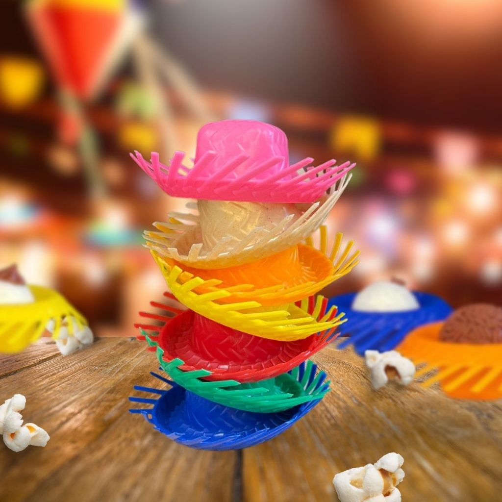 KIT 12~72 Mini Chapéu Festa Junina Forminhas Doces Diversas Cores 7,5x3cm Arraia