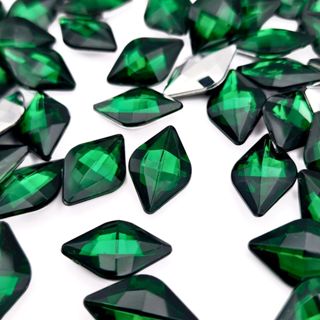 Chaton Losango 12x19mm - Verde Bandeira - Base Irregular em Oferta na Shopee