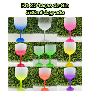 Kit 20 taças de Gin 580ml degrade - LISAS em Oferta na Shopee