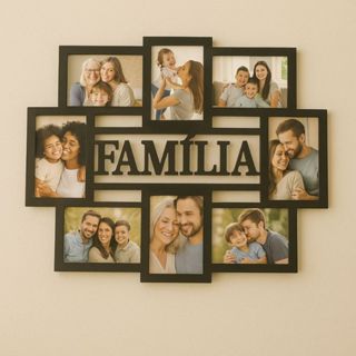 Mural Porta Retrato MDF para 8 Fotos 10x15 | Família, Decorativo e Pronto para Usar na Parede em Oferta na Shopee
