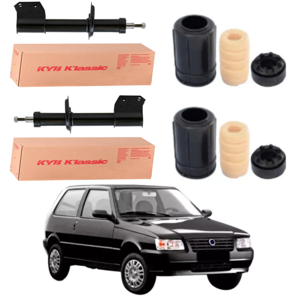PAR AMORTECEDOR DIANTEIRO UNO 1986 A 2013 KAYABA + KIT