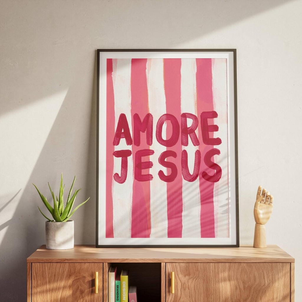 Quadro Decorativo Religiosos Com Textos Bíblicos Para Sala, Quarto ou Escritório – Amore Jesus No1