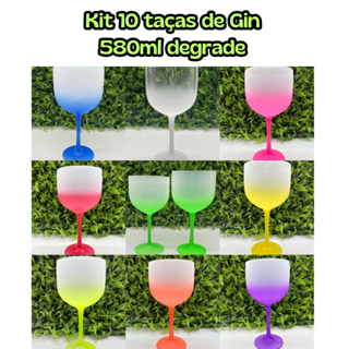 Kit 10 taças de Gin 580ml degrade - LISAS em Oferta na Shopee