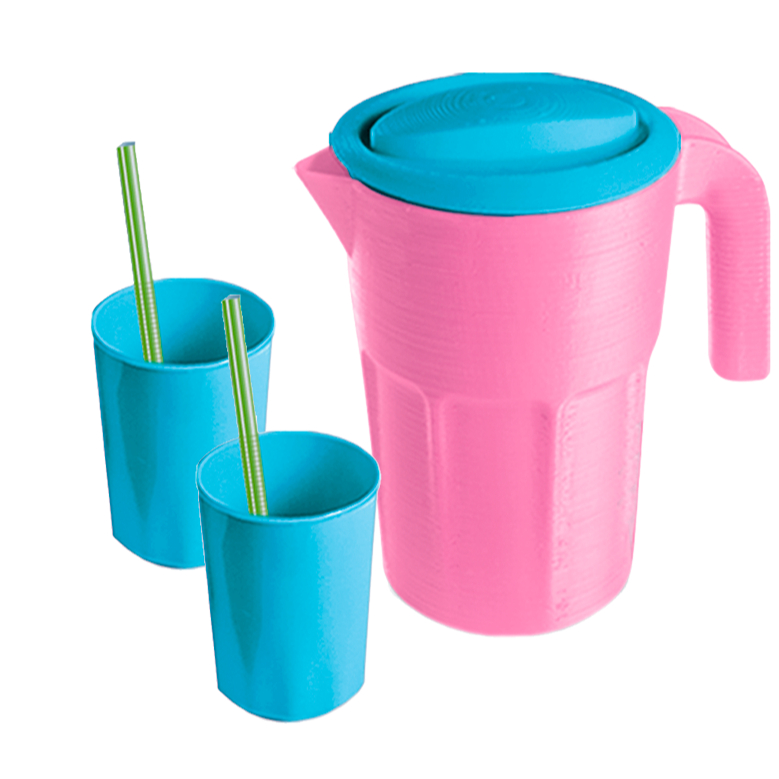 Kit Com Jarra De suco  Copo canudo Brinquedos Para Meninas Play Cooker Altimar Rosa faz de conta em Oferta na Shopee