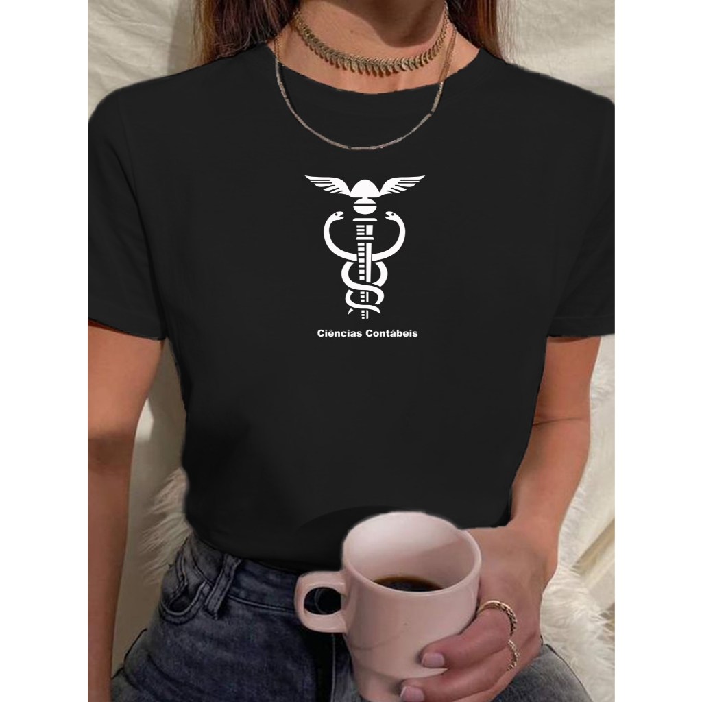 Camiseta Feminina Babylook Tshirt Faculdade Contabilidade Ciencias Contabeis Simbolo 100% Algodão