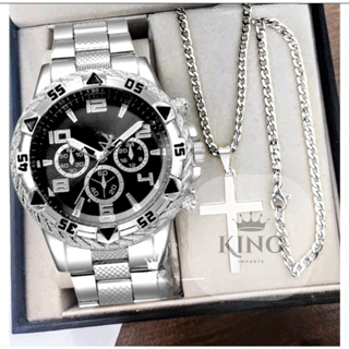 Relógio Masculino a Prova D' Agua Pallyjane/DHP Prata Presente Pais namorado em Oferta na Shopee