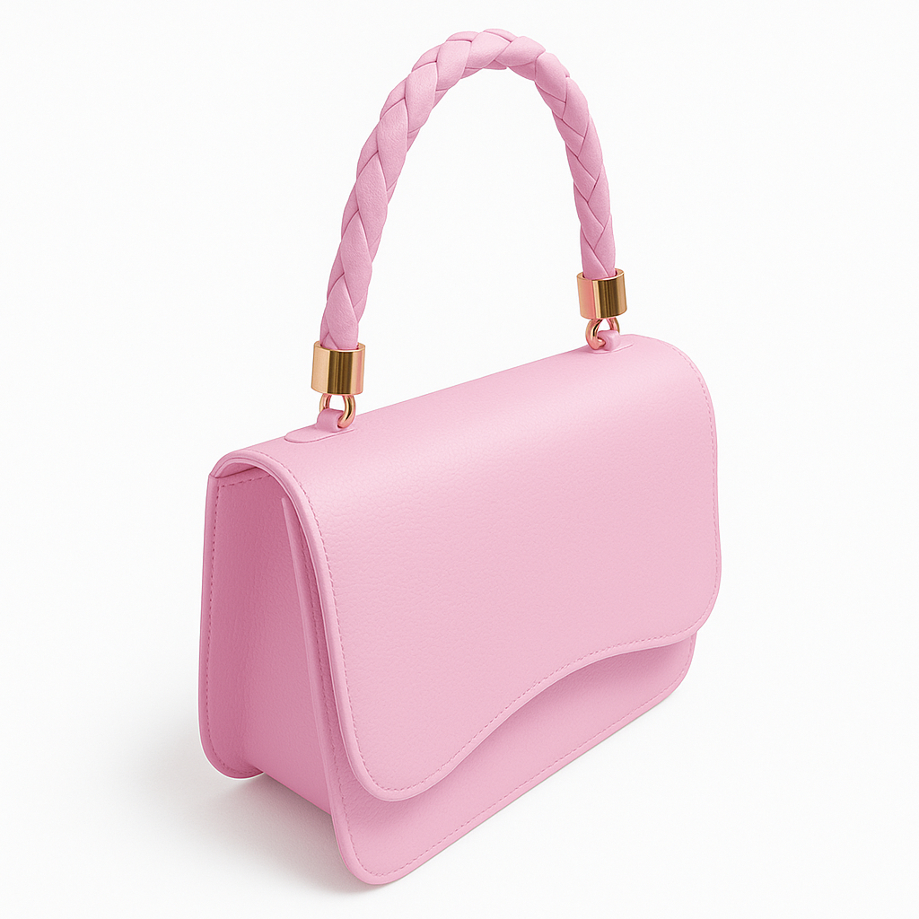 Bolsa Feminina Penélope em Couro Sintético Rosa Clarinho