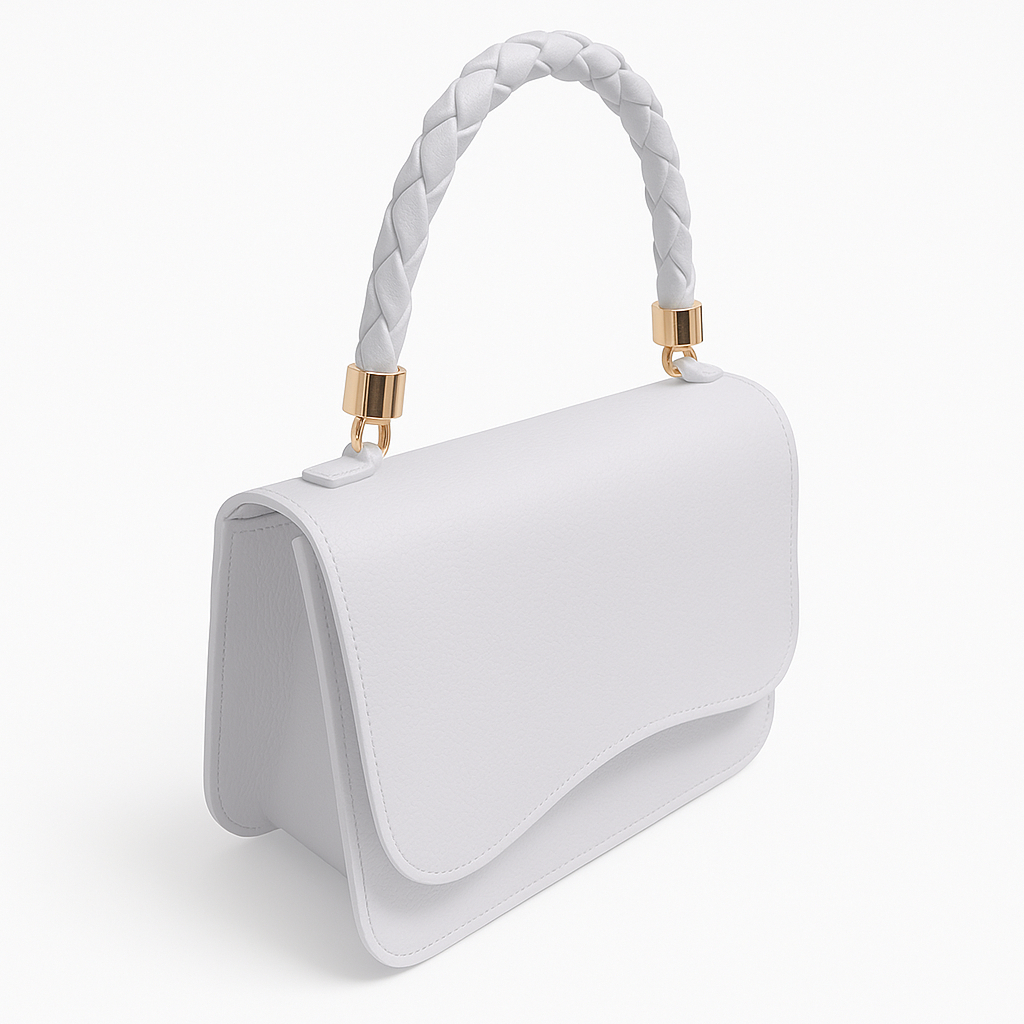 Bolsa Feminina Penélope pequena em Couro Sintético Branca