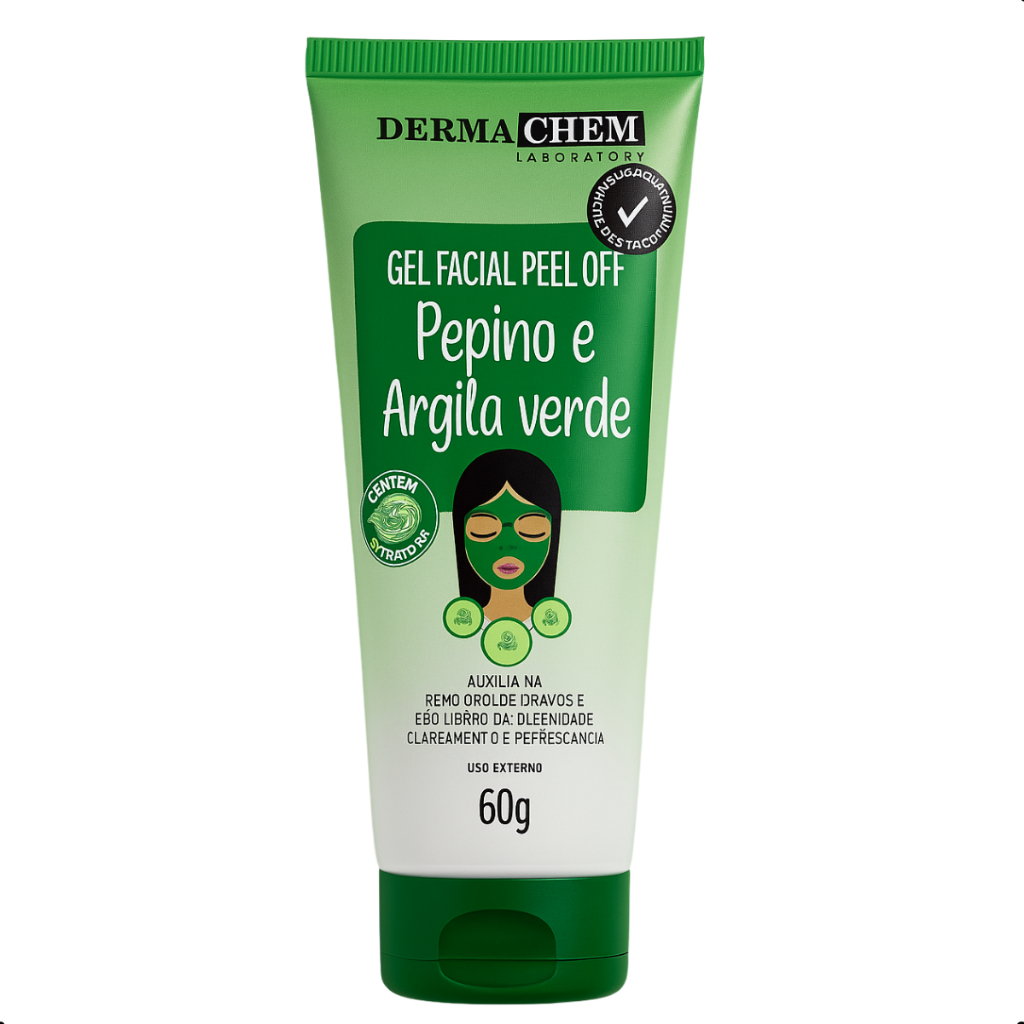 Máscara Facial Gel Peel Off Argila Verde 60G - Dermachem Cuidados com a Pele