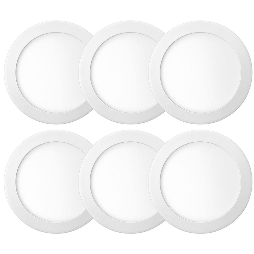 Kit 6 Luminaria Painel Plafon Sobrepor Bivolt Redondo 18w Led Teto - ELGIN