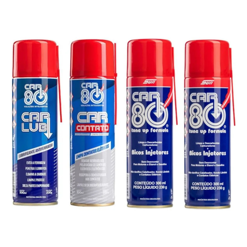 Kit 2 Descarbonizante Desengripante Limpa Contato Car80