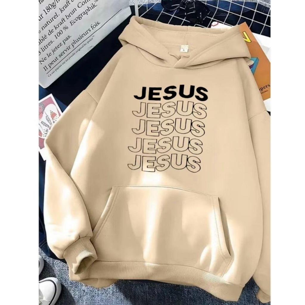 Moletom Canguru Jesus Com Capuz E Bolso Casaco Feminino Masculino Flanelado Unissex Inverno Algodão