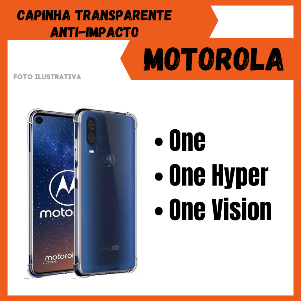 Combo Motorola One / One Hyper / One Vision / Capa transparente + Película Cerâmica 9D / CM26/KT05.