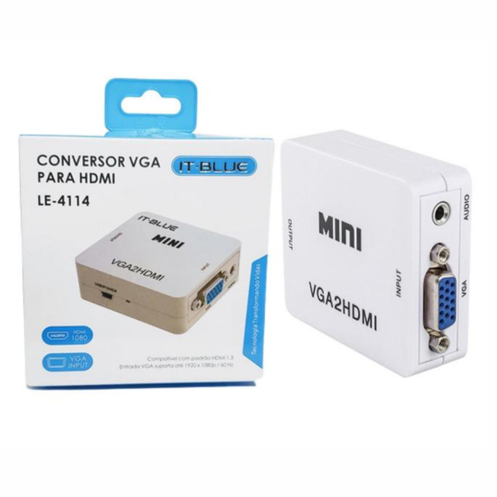 CONVERSOR VGA PARA HDMI LE-4114 - IT BLUE