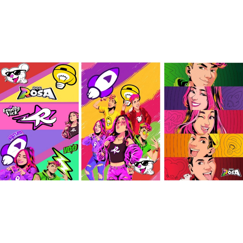 DOS ROSA QUADRO DECORATIVO EMILLY VICK KIT 3 UNIDADES em Oferta na Shopee