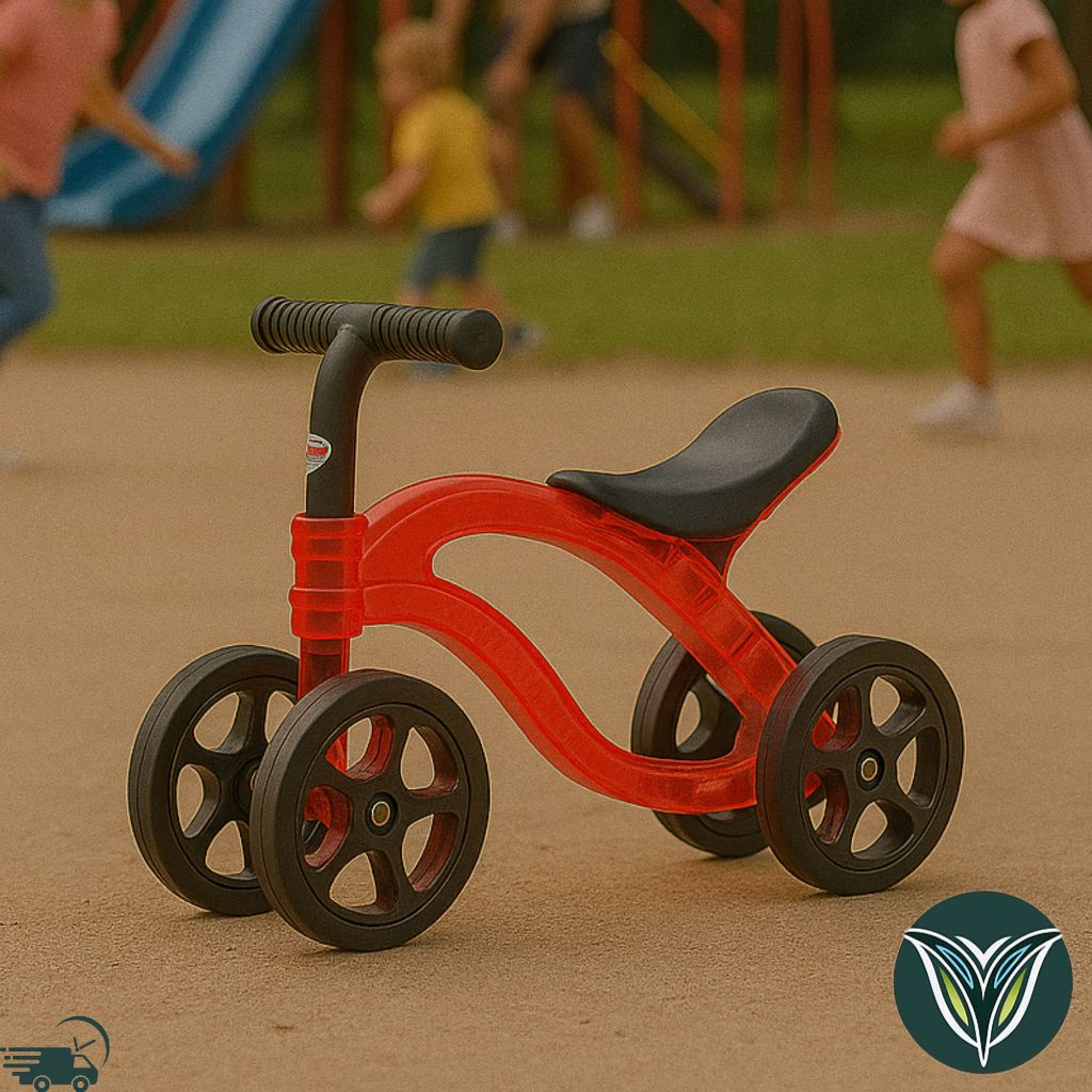 Bicicleta De Equilíbrio Infantil Futurista Sem Pedal Bike 4 Rodas Vermelha, Azul e Rosa Criança