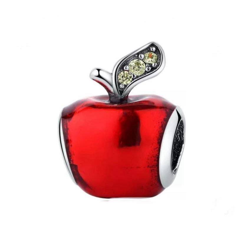 Berloque Maça Prata 925 com Certificado em Oferta na Shopee