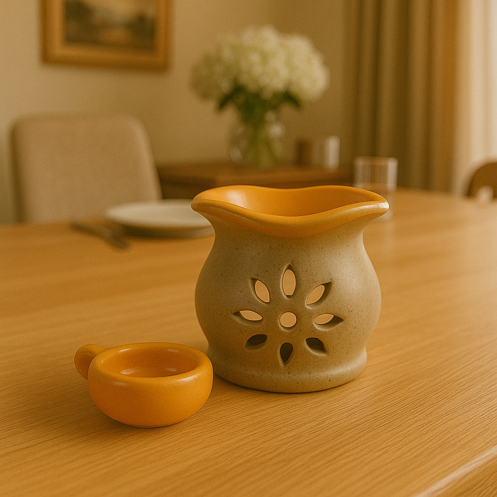 Rechaud Difusor De Aromas Aromatizador De Ambiente Cerâmica Amarelo