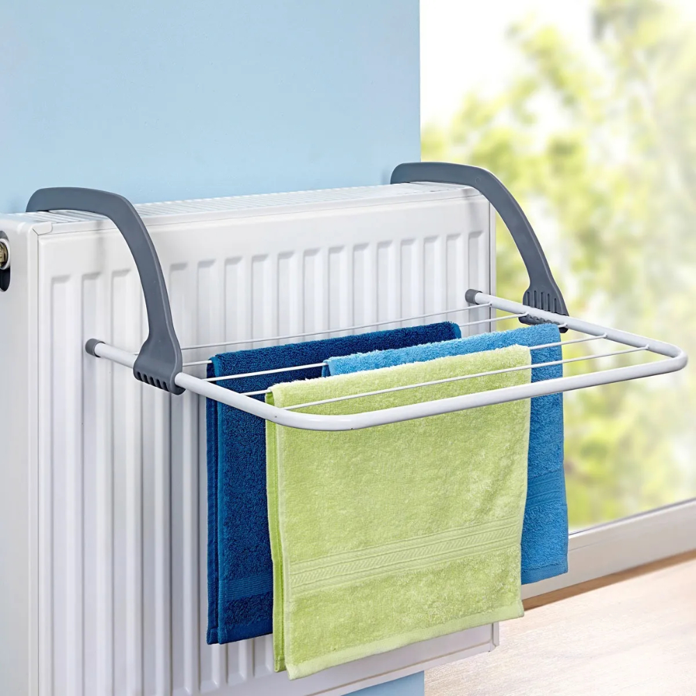 Imagem Varal Portátil Para Apartamento Secador De Roupas Prático e Retrátil Para Janela e Parede Varal Dobrável