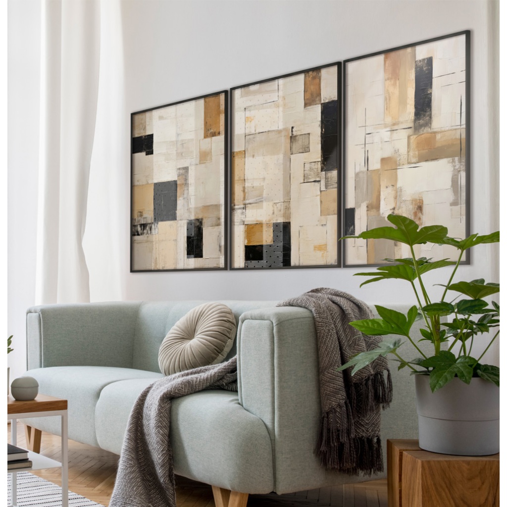 Quadro Abstrato Para Sala Quadro Com Moldura E Vidro Quadro Decorativo Escritóri