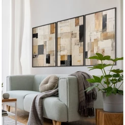 Quadro Decorativo Sala Com Moldura Quadro Com Moldura Para Sala Quadro Abstrato Para Sala Bege Trio