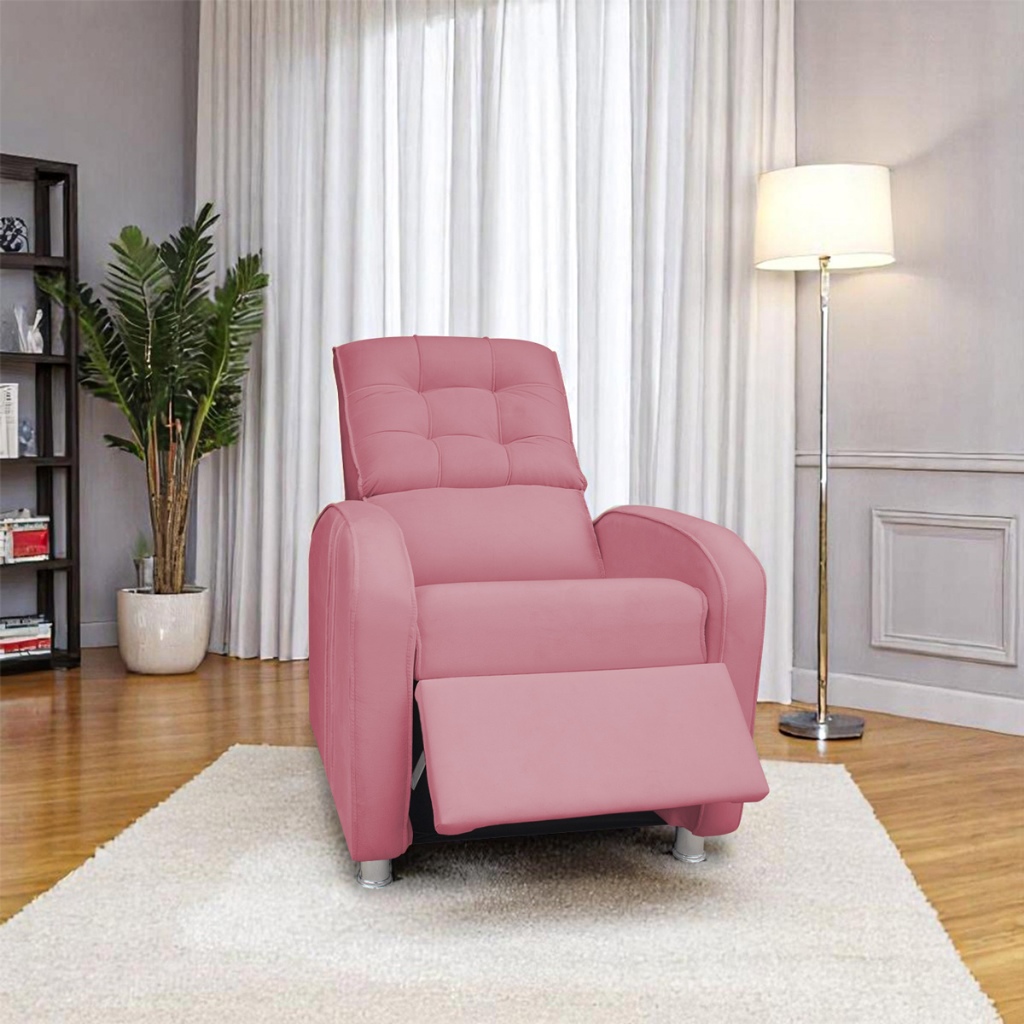 Poltrona do Papai Iza Deluxe Reclinável Luxo Conforto Elegante Veludo Premium