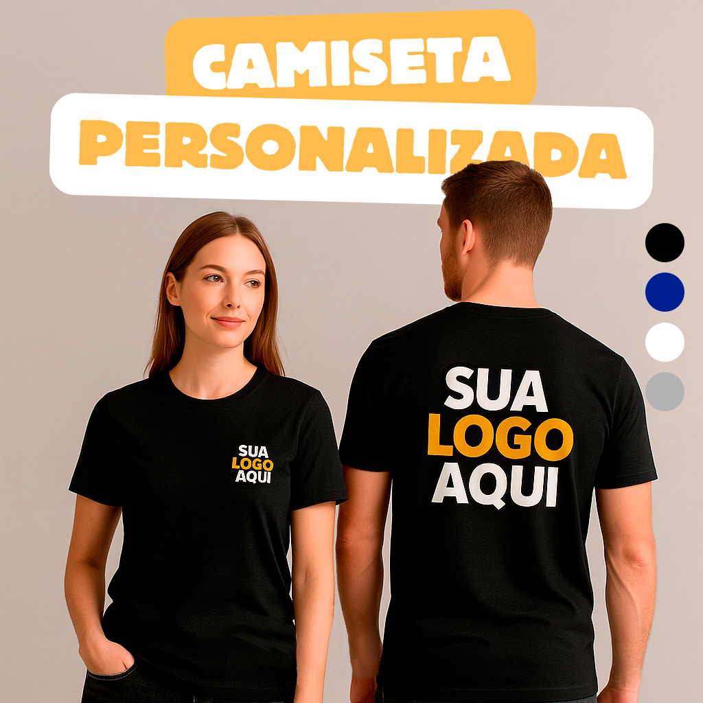 Camiseta Personalizada Premium Plus Size com Sua Logo de Empresa ou Estampa