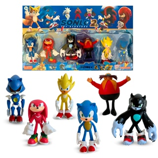 Boneco Sonic Kit 6 Personagens 15 cm Werehog Knuckles metal Sonic Super Sonic em Oferta na Shopee