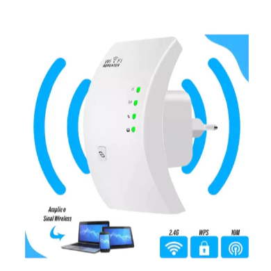 Repetidor De Sinal Wifi Amplificador Potente Sem Fio Turbo Cor Branco 1800mbps